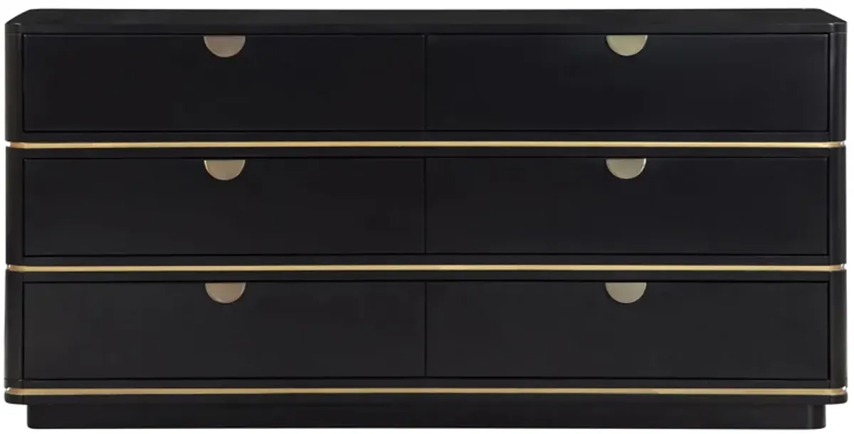 Julieta 6 Drawer Dresser in Black by Tov Furniture