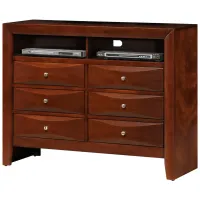 Marilla Media Chest in Cherry by Glory Furniture