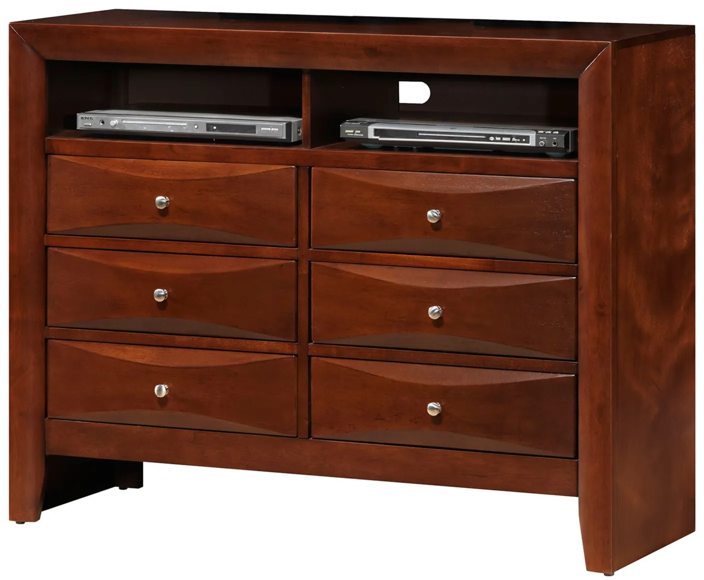 Marilla Media Chest in Cherry by Glory Furniture