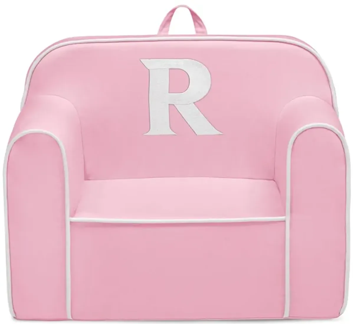 Cozee Monogrammed Chair Letter "R" in Pink/White by Delta Children