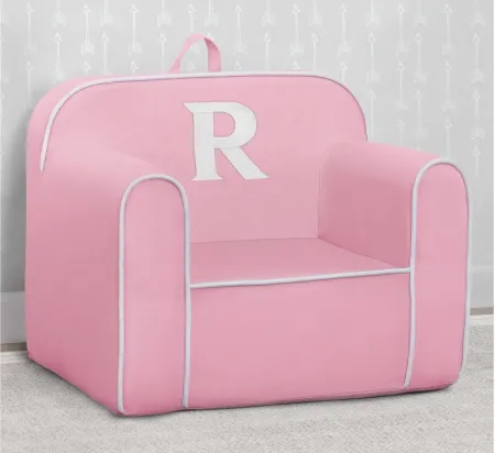 Cozee Monogrammed Chair Letter "R" in Pink/White by Delta Children