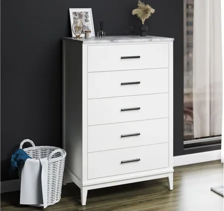 Lynnhaven Tall Dresser by Ameriwood Home in White by DOREL HOME FURNISHINGS