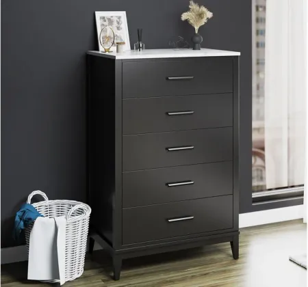 Lynnhaven Tall Dresser by Ameriwood Home in Black by DOREL HOME FURNISHINGS