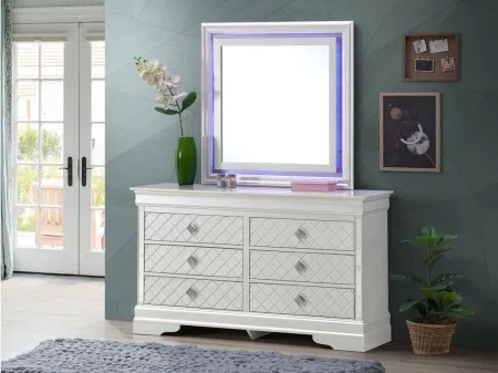 Verona 6-Drawer Bedroom Dresser in Silver Champagne by Glory Furniture