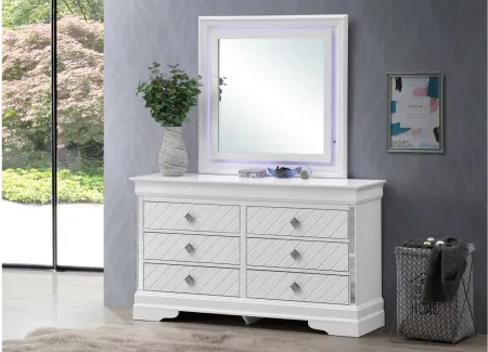 Verona 6-Drawer Bedroom Dresser in White by Glory Furniture
