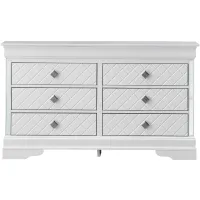 Verona 6-Drawer Bedroom Dresser in White by Glory Furniture