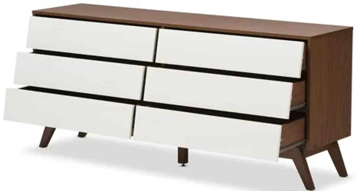 Hildon Wood 6-Drawer Storage Dresser