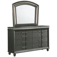Adira Dresser and Mirror Set in Metallic Grey by Crown Mark