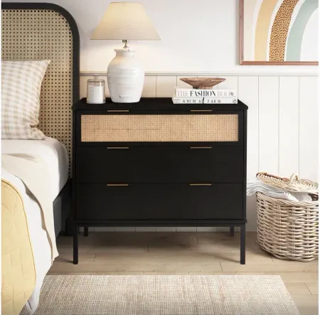 Caine 3 Drawer Chest in Black by New Pacific Direct