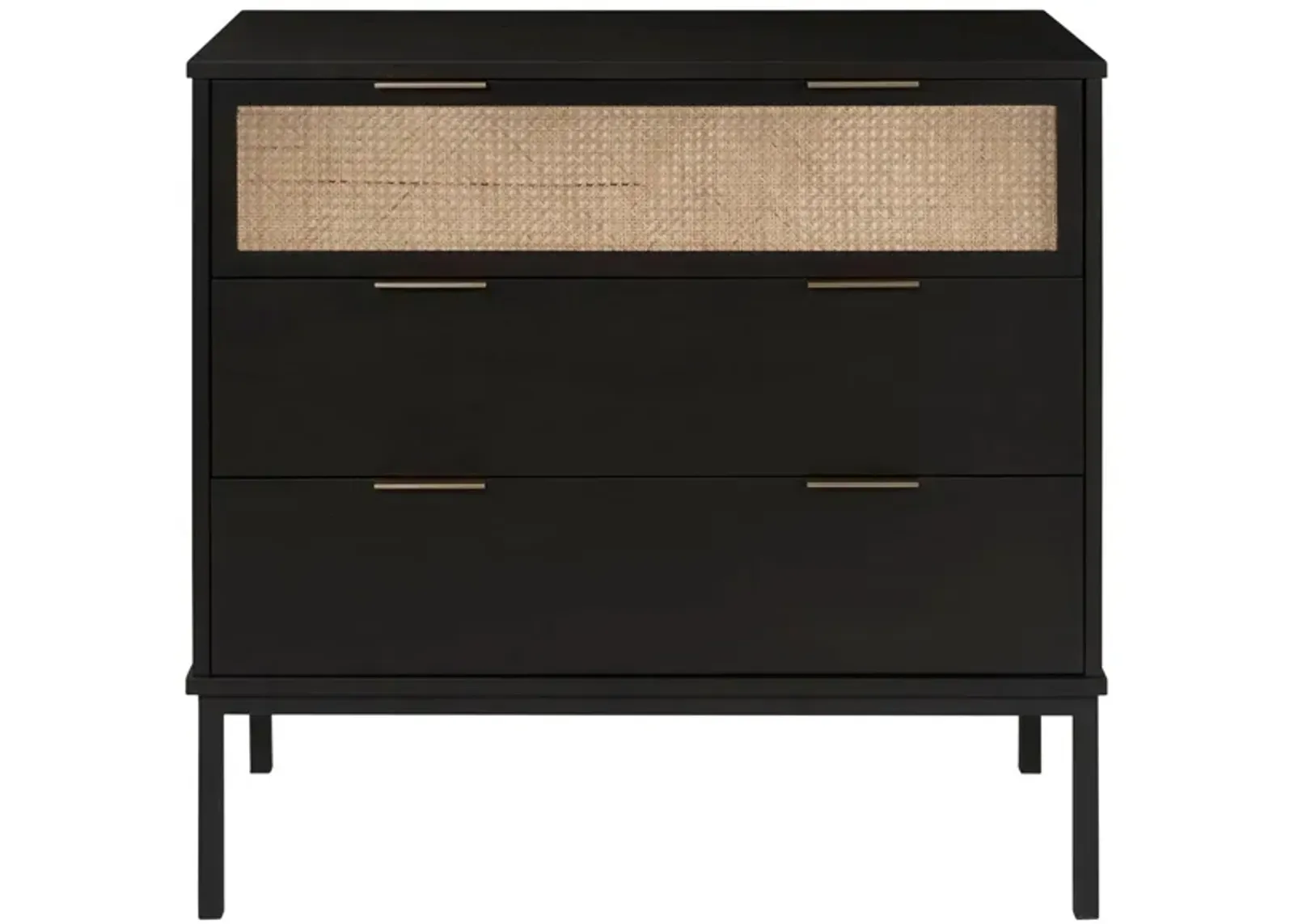 Caine 3 Drawer Chest in Black by New Pacific Direct