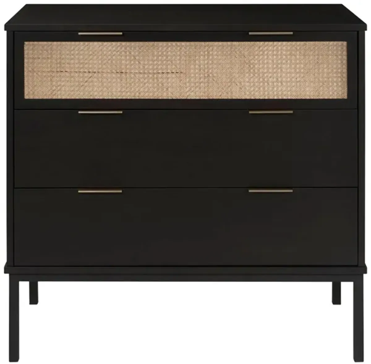 Caine 3 Drawer Chest in Black by New Pacific Direct