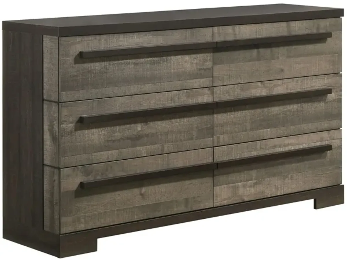 Remington Dresser in Rustic Grey & Dark Ebony by Crown Mark