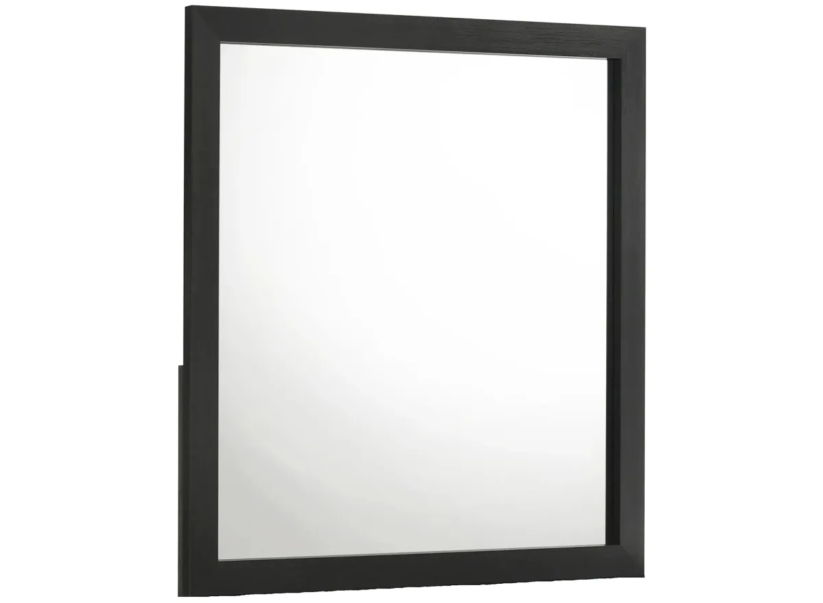 Gennro Mirror in Black by Crown Mark