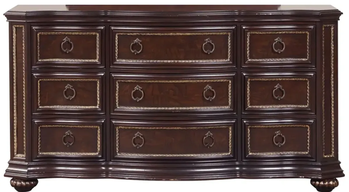 Paris 9 Drawer Dresser in Cherry by Glory Furniture