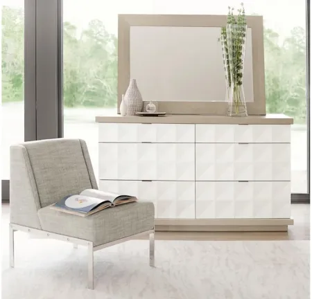 Axiom Dresser in Linear Grey/White Linen by Bernhardt