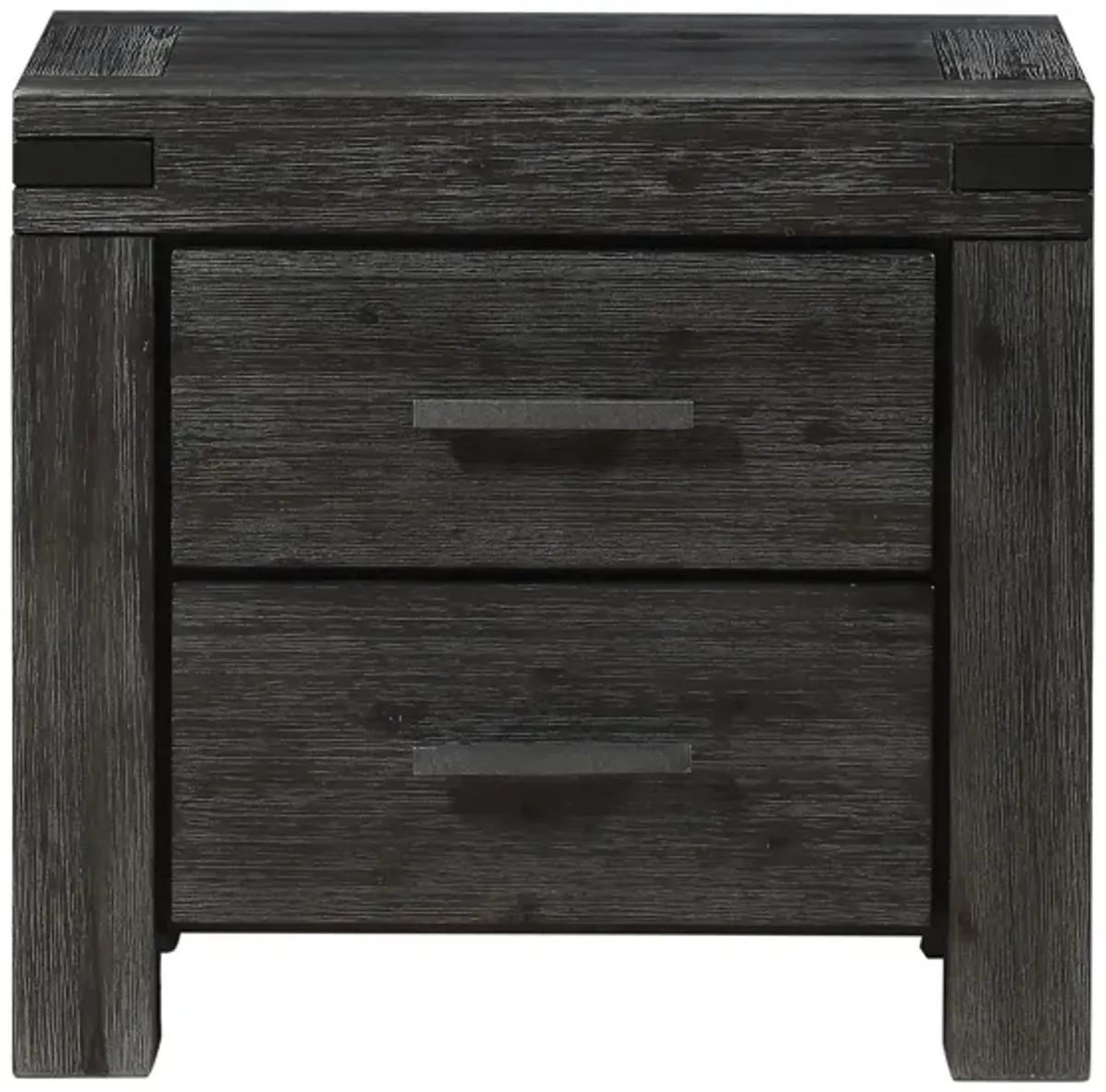 Meadow Solid Wood Two Drawer Nightstand in Rustic Truffle by Bellanest