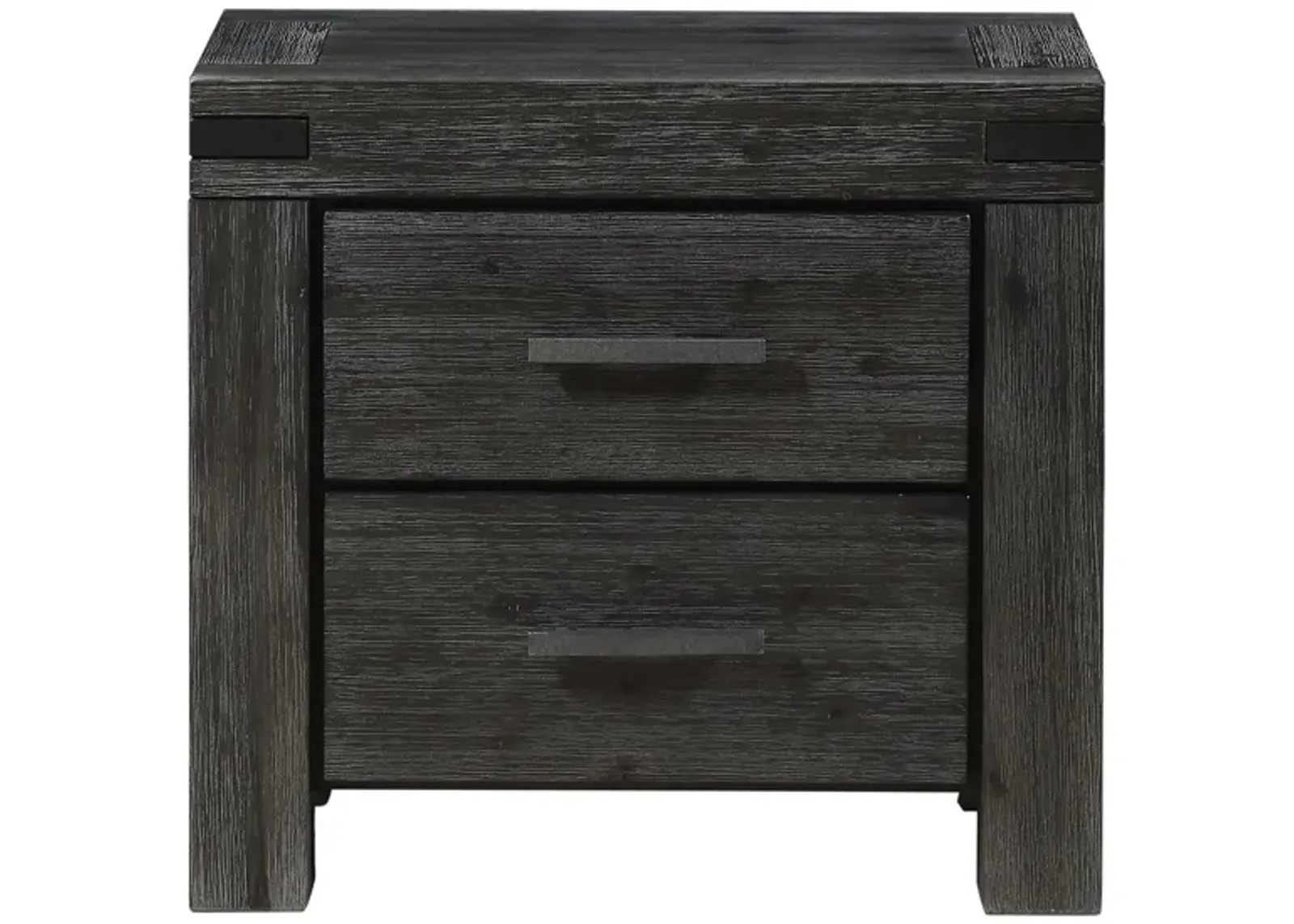 Meadow Solid Wood Two Drawer Nightstand in Rustic Truffle by Bellanest