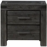 Meadow Solid Wood Two Drawer Nightstand in Rustic Truffle by Bellanest