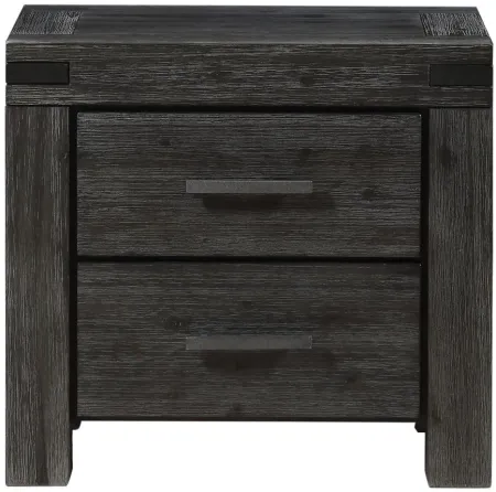 Meadow Solid Wood Two Drawer Nightstand in Rustic Truffle by Bellanest
