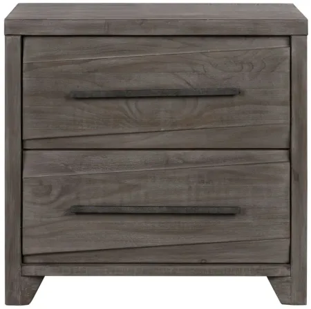 Hearst Solid Wood Two Drawer Nighstand in Sahara Tan by Bellanest