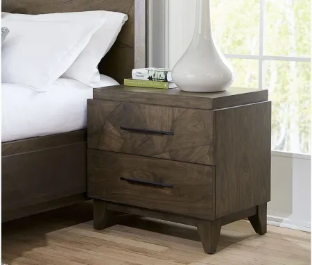 Broderick Two-Drawer Nightstand in Wild Oats Brown by Bellanest