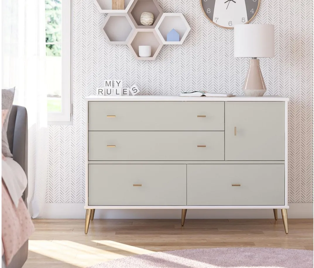 Valentina Dresser in White / Grey by DOREL HOME FURNISHINGS