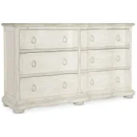 Traditions Six-Drawer Dresser in White;Beige by Hooker Furniture