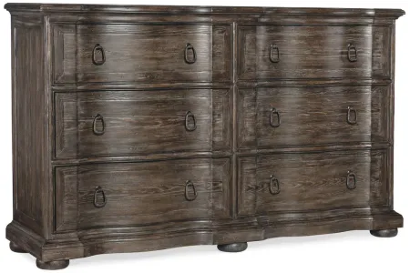 Traditions Six-Drawer Dresser in Brown by Hooker Furniture