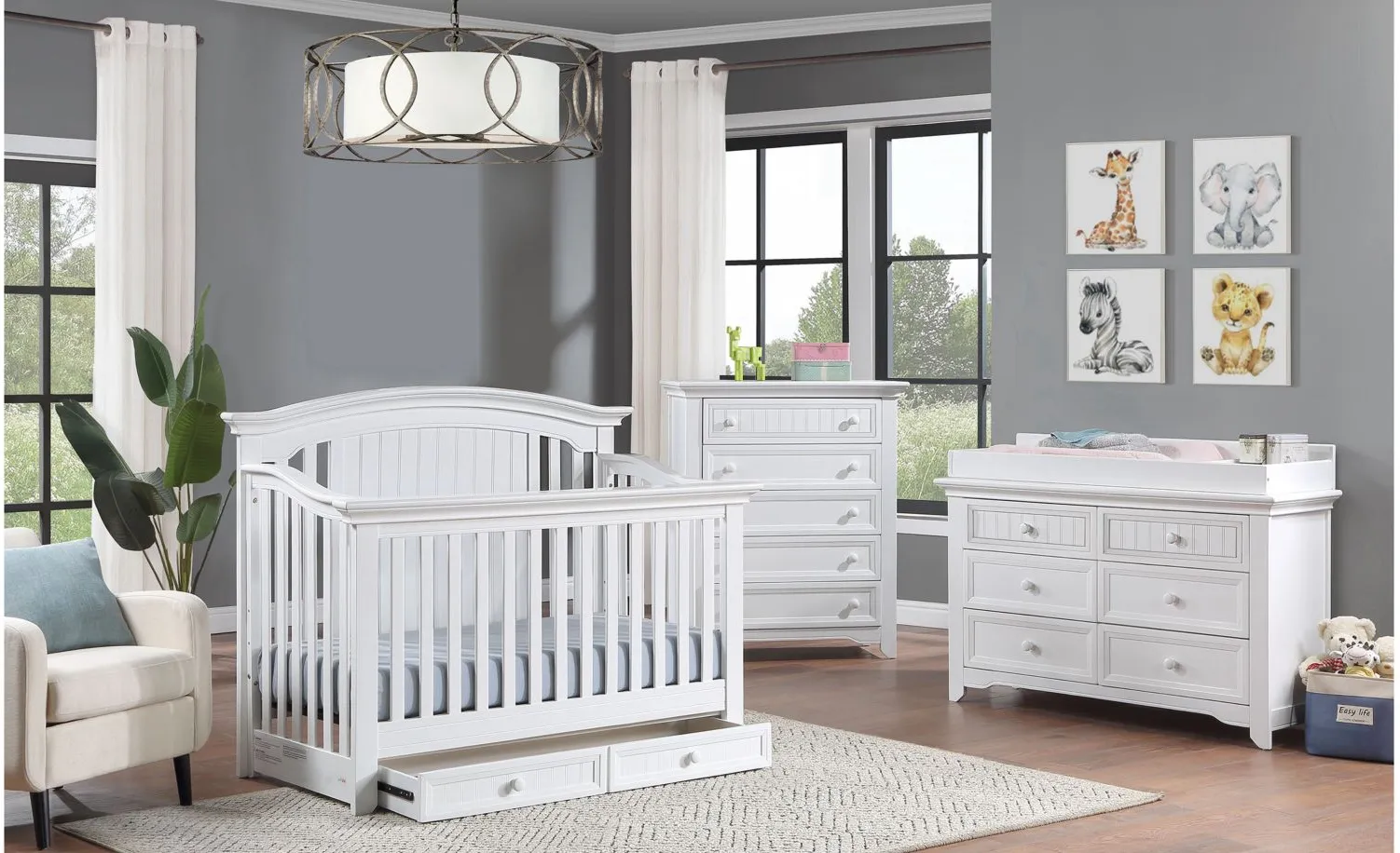 Winchester 6 Drawer Double Dresser in White by Heritage Baby