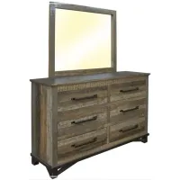 Loft Brown 6 Drawer Dresser in Brown by International Furniture Direct