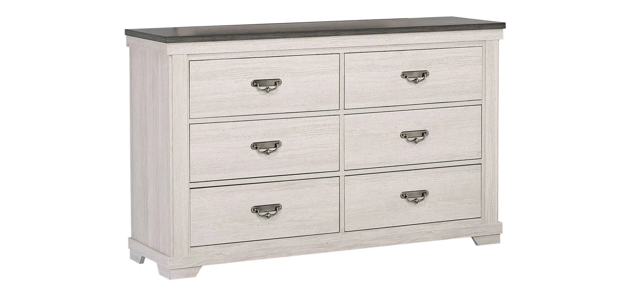 Leighton 6 Drawer Dresser in Vintage Linen & Rustic Grey by Crown Mark