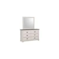 Leighton Dresser and Mirror in Vintage Linen & Rustic Grey by Crown Mark