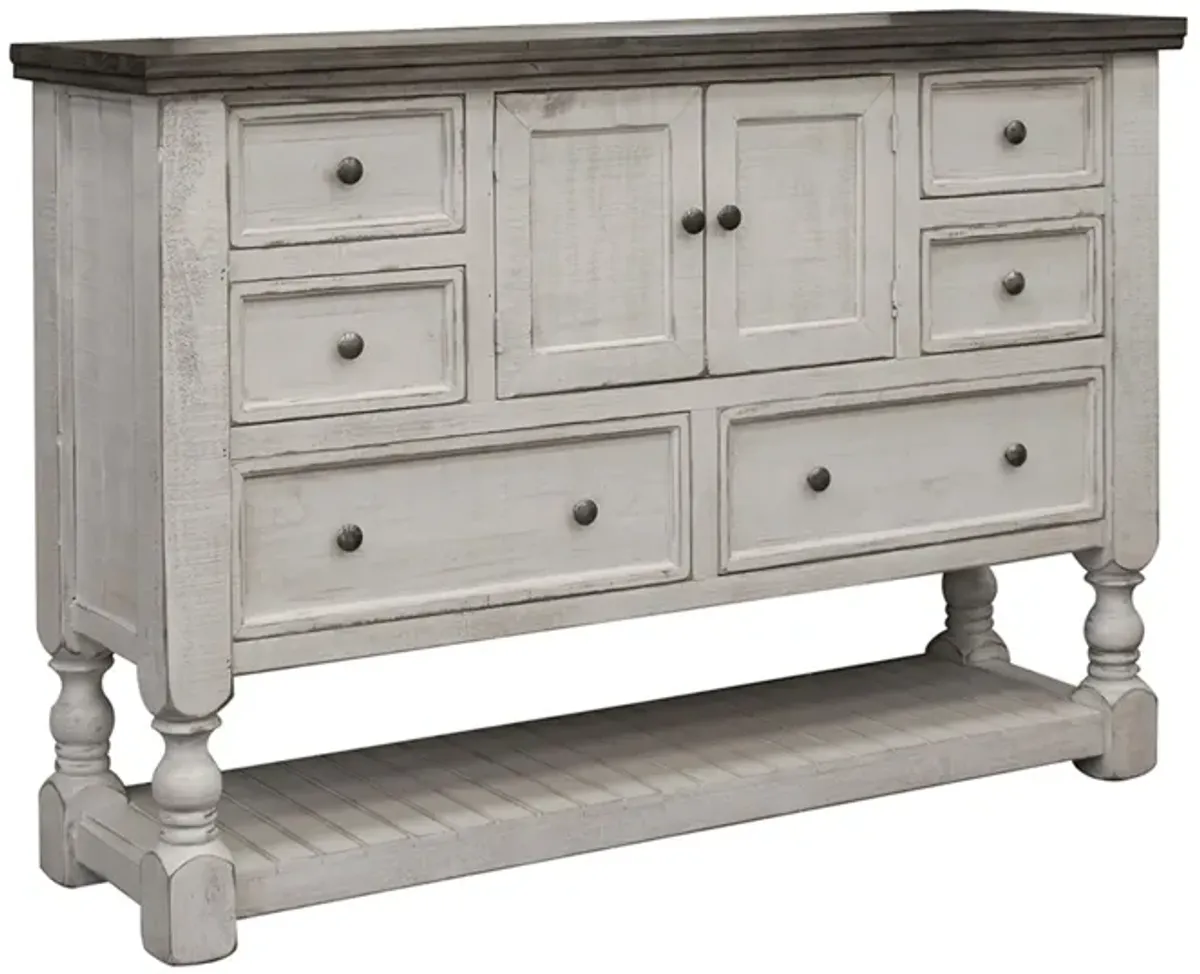 Stone Dresser w/ Doors in White by International Furniture Direct