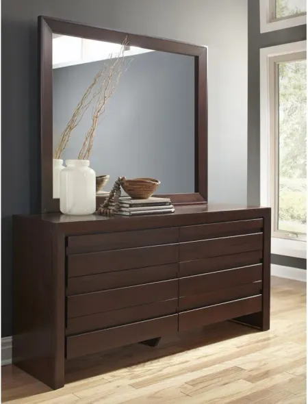 Van Buren Bedroom Dresser Mirror in Chocolate Brown by Bellanest