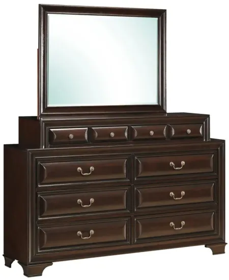 Sarasota Bedroom Dresser Mirror in Cappuccino by Glory Furniture