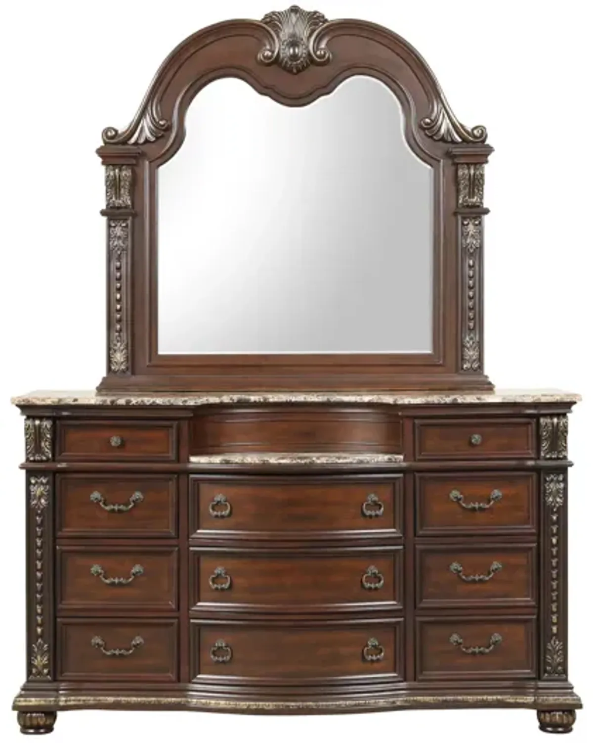 Lucca Mirror in Dark Cherry by Glory Furniture