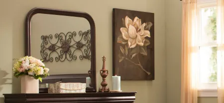 Charleston Bedroom Dresser Mirror in Cherry by Bellanest