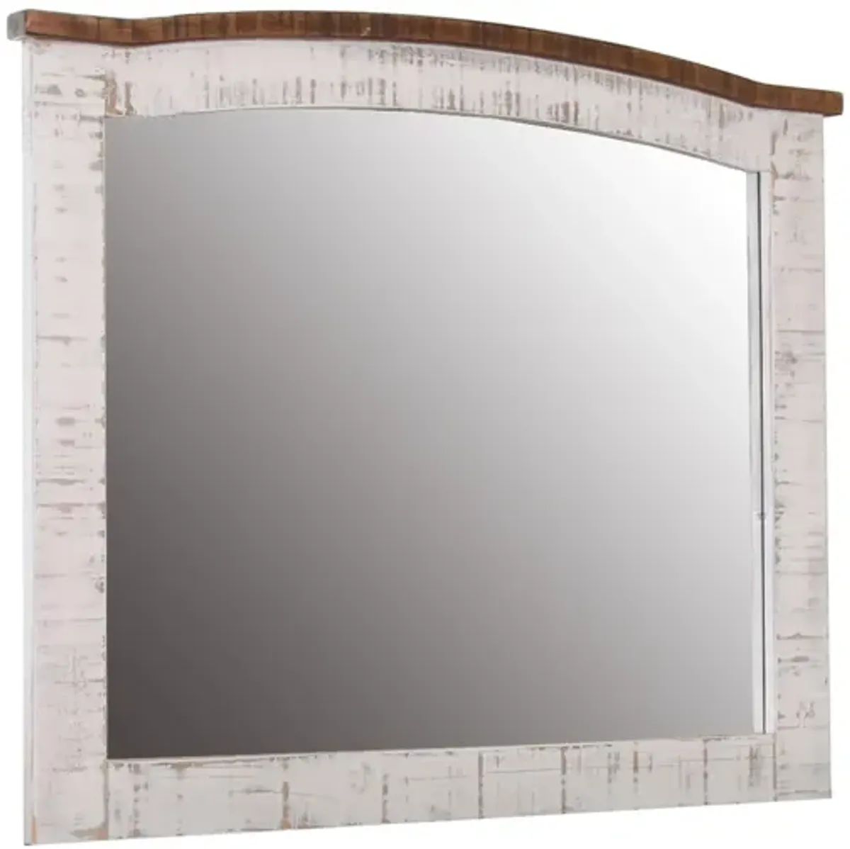 Pueblo Bedroom Dresser Mirror in White by International Furniture Direct