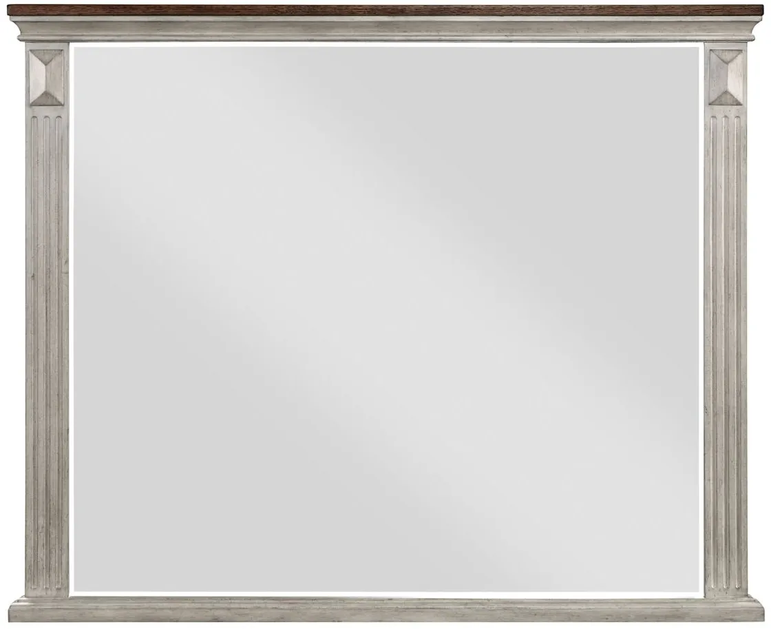 Aria Mirror in 2-Tones Finish (Brown and Gray) by Homelegance