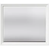 Renascence Mirror in Pearlized White by Bernards Furniture Group