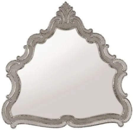 Sanctuary Shaped Mirror in Epoque: Greige with shimmer on oak veneers by Hooker Furniture