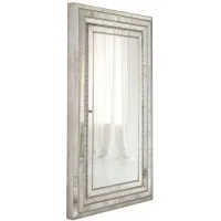 Melange Glamour Floor Mirror w/Jewelry Armoire Storage in Champagne-colored antique silver and gold by Hooker Furniture