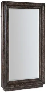 Traditions Floor Mirror w/hidden jewelry storage in Maduro, a rich brown with grey undertones by Hooker Furniture