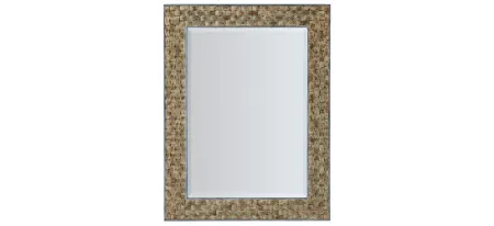 Sundance Portrait Mirror in Light brown layered simulated cork with silver colored frame by Hooker Furniture