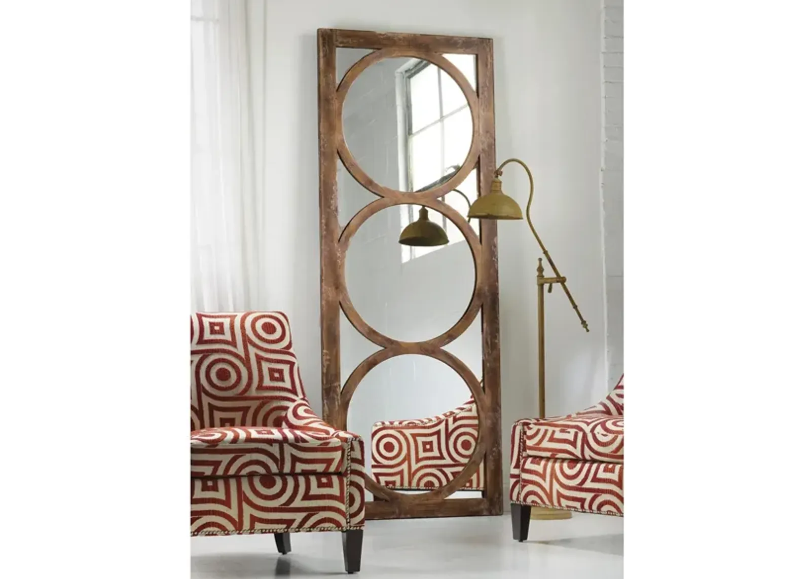 Melange Floor Mirror in Distressing includes chopping. by Hooker Furniture