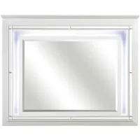 Brambley Mirror w/LED Lights in White by Homelegance