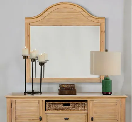 Vintage Casual Mirror in Distressed Natural Maple by Sunset Trading