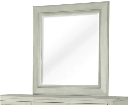 Raelynn Bedroom Dresser Mirror in Weathered White by Magnussen Home