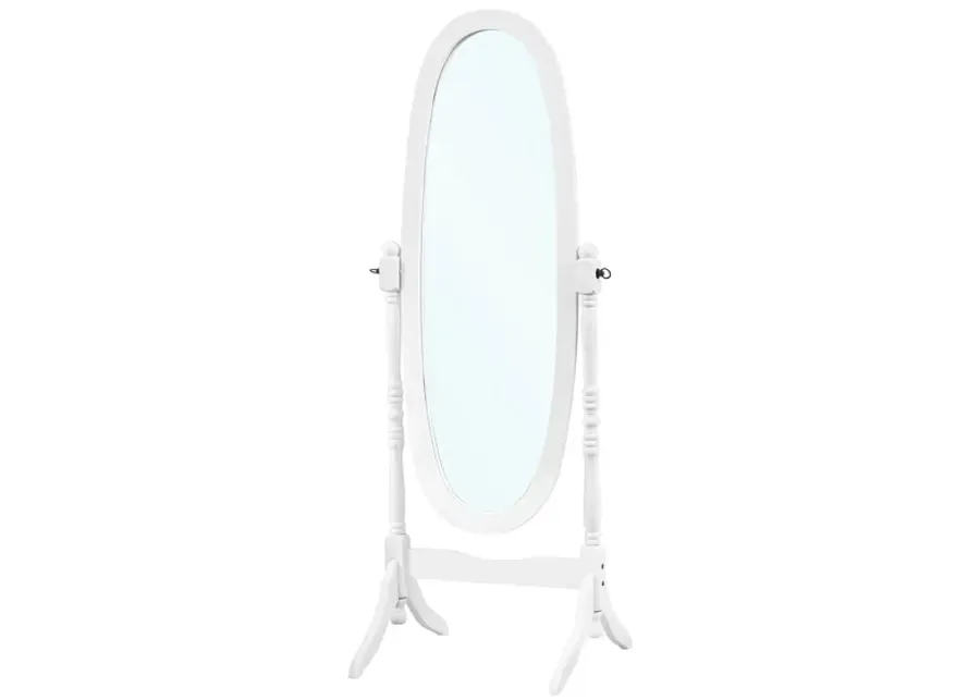 Monarch Specialties Floor Mirror in White by Monarch Specialties