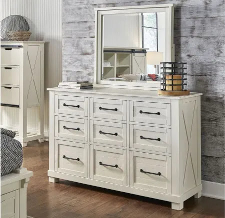 Sun Valley Bedroom Dresser Mirror in White by A-America